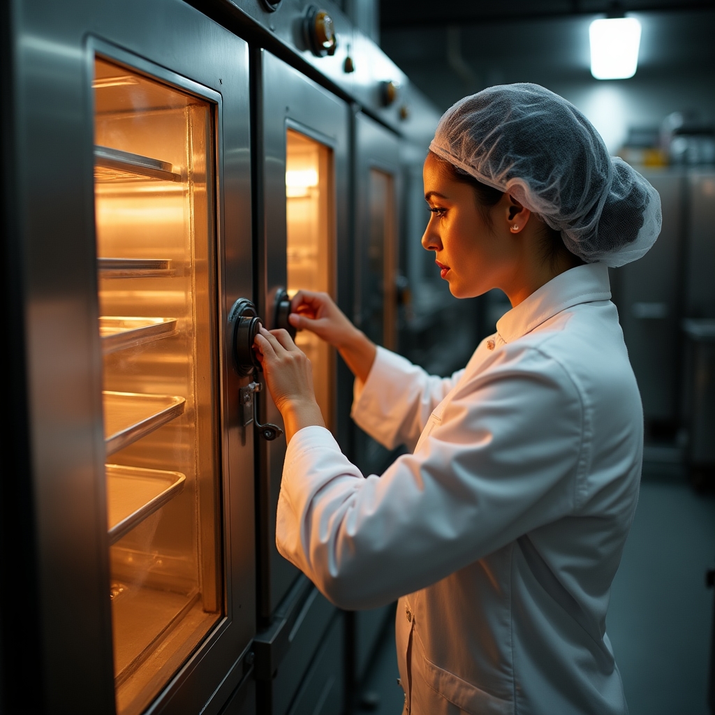 Horno industrial de convección en cocina comercial habilitada